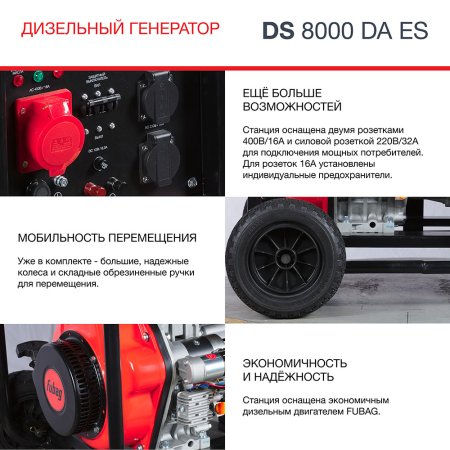 FUBAG Дизельный генератор (трехфазный) с электростартером и коннектором автоматики DS 8000 DA ES в Великом Новгороде фото