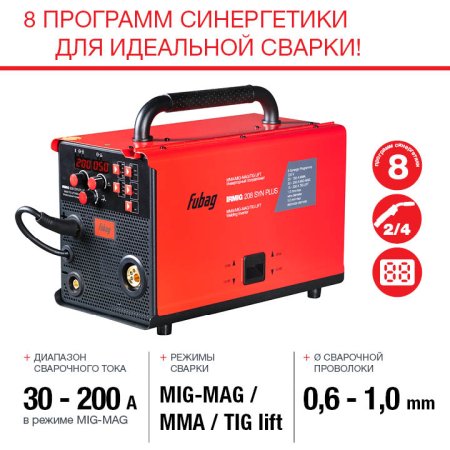 FUBAG Сварочный полуавтомат IRMIG 208 SYN PLUS c горелкой FB 250 3m в Великом Новгороде фото
