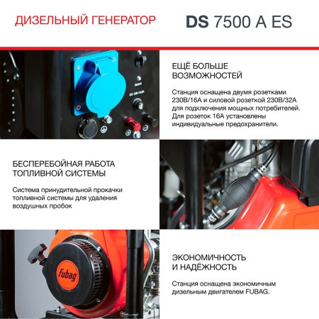 FUBAG Дизельный генератор с электростартером и коннектором автоматики DS 7500 A ES в Великом Новгороде фото