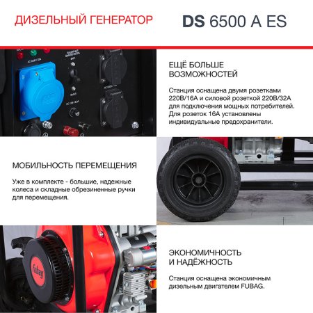 FUBAG Дизельный генератор с электростартером и коннектором автоматики DS 6500 A ES в Великом Новгороде фото