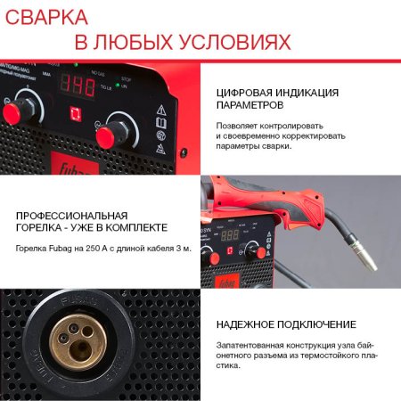 FUBAG Сварочный полуавтомат IRMIG 180 SYN с горелкой 250 А 3 м в комплекте в Великом Новгороде фото