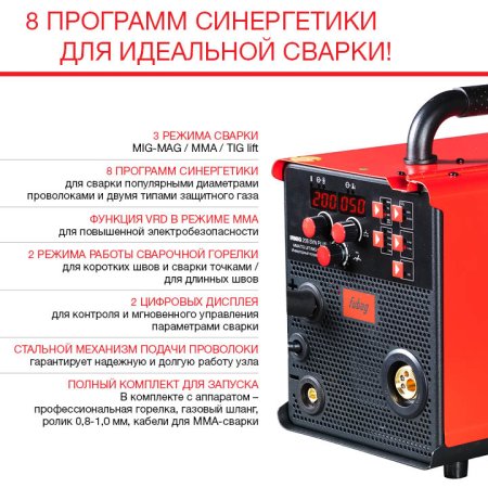 FUBAG Сварочный полуавтомат IRMIG 208 SYN PLUS c горелкой FB 250 3m в Великом Новгороде фото